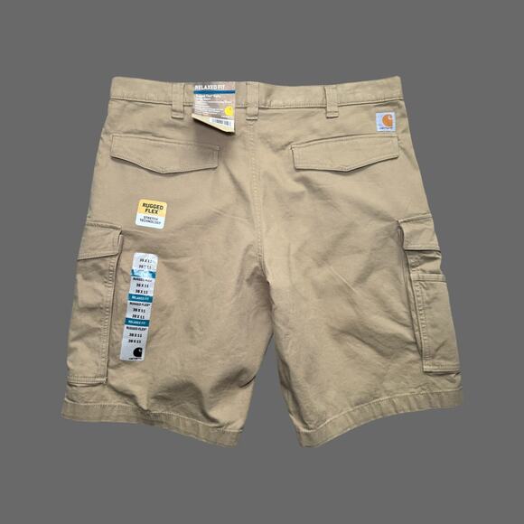 Carhartt Rugged Flex Rigby Cargo Short Relaxed Fit Size 38x11 NWT Brown/Khaki - Picture 5 of 8